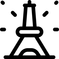 Eiffel Tower Sticker Svg Vector, Free Vectors File